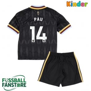 Aston Villa Pau Torres #14 Replik Auswärtstrikot Kinder 2026-27 Kurzarm (+ Kurze Hosen)